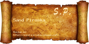 Sand Piroska névjegykártya