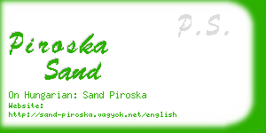 piroska sand business card